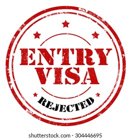 Grunge rubber stamp with text Entry Visa-Rejected,vector illustration