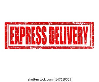 Grunge rubber stamp with text Express delivery,vector illustration