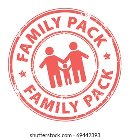 Grunge rubber stamp with the text Family Pack inside, vector illustration