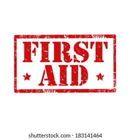 Grunge rubber stamp with text First Aid,vector illustration