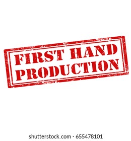 Grunge rubber stamp with text First Hand Production,vector illustration