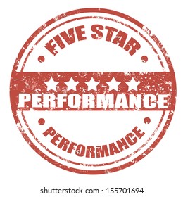 Grunge rubber stamp with text Five Star Performance,vector illustration