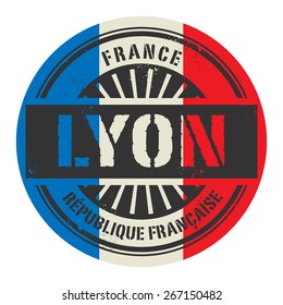 Grunge rubber stamp with the text France, Lyon, vector illustration