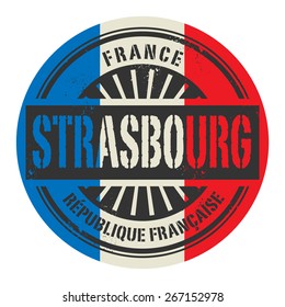 Grunge rubber stamp with the text France, Strasbourg, vector illustration