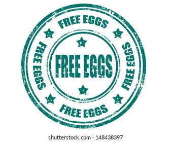 Grunge rubber stamp with text Free eggs inside,vector illustration