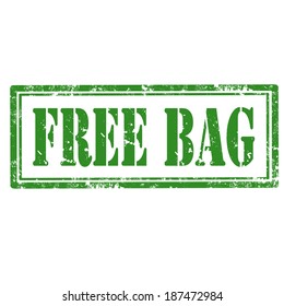 Grunge rubber stamp with text Free Bag,vector illustration