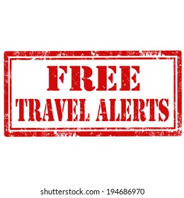Grunge rubber stamp with text Free Travel Alerts,vector illustration
