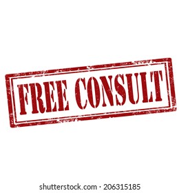 Grunge rubber stamp with text Free Consult,vector illustration