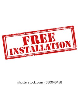 Sello de goma gruesa con texto Instalación libre,ilustración vectorial
