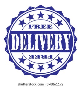 grunge rubber stamp with text "free delivery" on white, vector illustration
