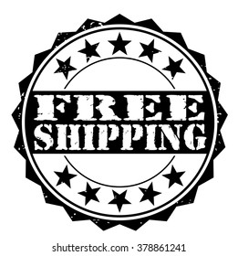 grunge rubber stamp with text "free shipping" on white, vector illustration