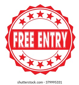 grunge rubber stamp with text "free entry" on white, vector illustration