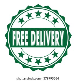 grunge rubber stamp with text "free delivery" on white, vector illustration