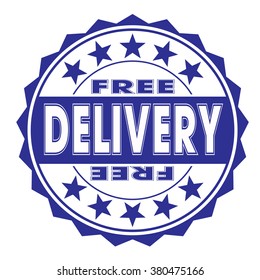 grunge rubber stamp with text "free delivery" on white, vector illustration