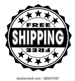 grunge rubber stamp with text "free shipping" on white, vector illustration