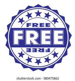 grunge rubber stamp with text "free" on white, vector illustration