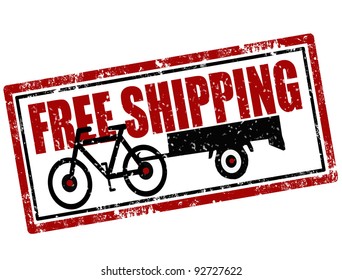 grunge rubber stamp and the text  Free shipping written inside,vector illustration