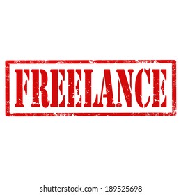 Grunge rubber stamp with text Freelance