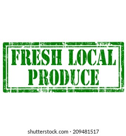 Grunge rubber stamp with text Fresh Local Produce,vector illustration