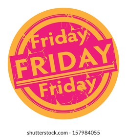 Grunge rubber stamp with the text Friday written inside the stamp, vector illustration