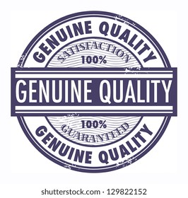 Grunge rubber stamp with the text Genuine Quality written inside, vector illustration