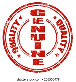 Grunge rubber stamp with text Genuine inside,vector illustration