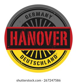Grunge rubber stamp with the text Germany, Hanover, vector illustration