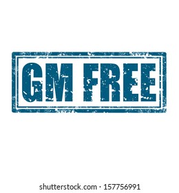 Grunge rubber stamp with text GM Free,vector illustration