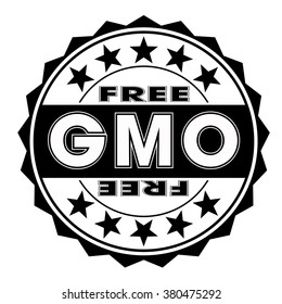 grunge rubber stamp with text "gmo free" on white, vector illustration