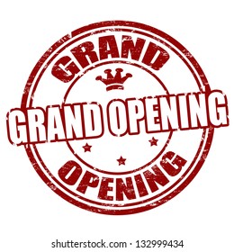 Grunge rubber stamp with the text grand opening written inside, vector illustration
