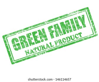 Grunge rubber stamp with text Green family ,vector illustration