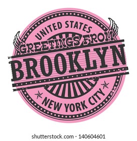 Grunge rubber stamp with text Greetings from Brooklyn, New York City, vector illustration