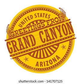 Grunge rubber stamp with text Greetings from Grand Canyon, Arizona, vector illustration