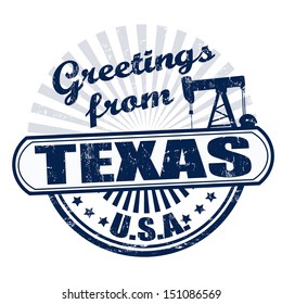 Grunge rubber stamp with text Greetings from Texas , vector illustration