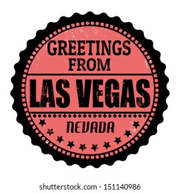 Grunge rubber stamp with text Greetings from Las Vegas, vector illustration