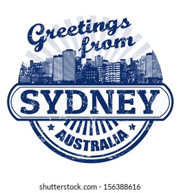 Grunge rubber stamp with text Greetings from Sydney, vector illustration