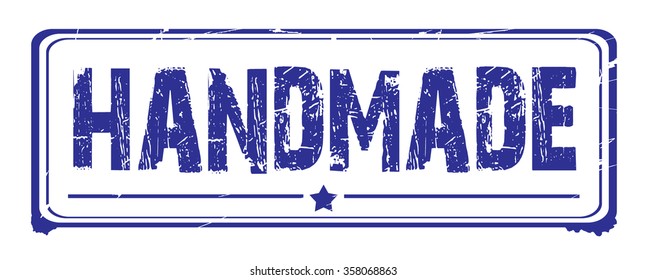 Grunge rubber stamp with text "handmade" inside,vector illustration