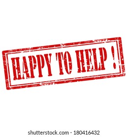 Grunge rubber stamp with text Happy To Help,vector illustration