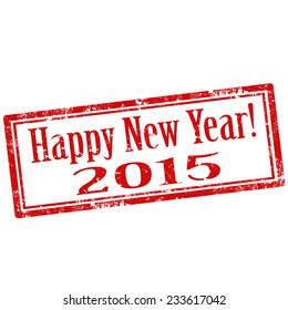 Grunge rubber stamp with text Happy New Year 2015,vector illustration