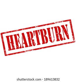 Grunge rubber stamp with text Heartburn,vector illustration