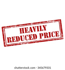 Grunge rubber stamp with text Heavily Reduced Price,vector illustration