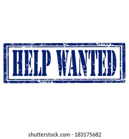 Grunge rubber stamp with text Help Wanted,vector illustration