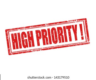 Grunge rubber stamp with text high priority inside,vector illustration