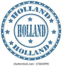 Grunge rubber stamp with text Holland,vector illustration