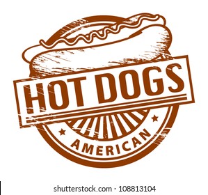 Grunge rubber stamp, with the text Hot Dogs written inside, vector illustration