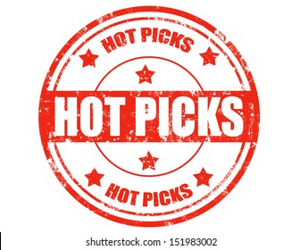 Grunge rubber stamp with text Hot Picks,vector illustration