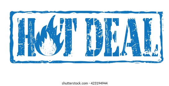 Grunge rubber stamp with text "hot deal" inside,vector illustration