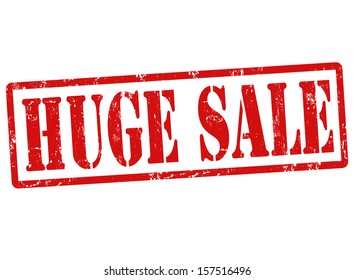 Grunge rubber stamp with text Huge sale, vector illustration
