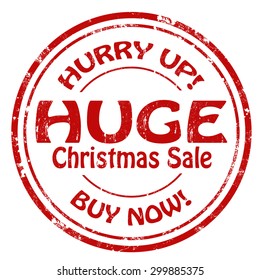 Grunge rubber stamp with text Huge Christmas Sale,vector illustration