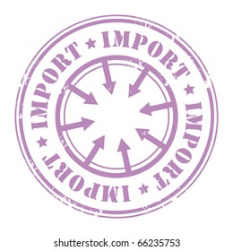Grunge rubber stamp with the text Import written inside the stamp, vector illustration